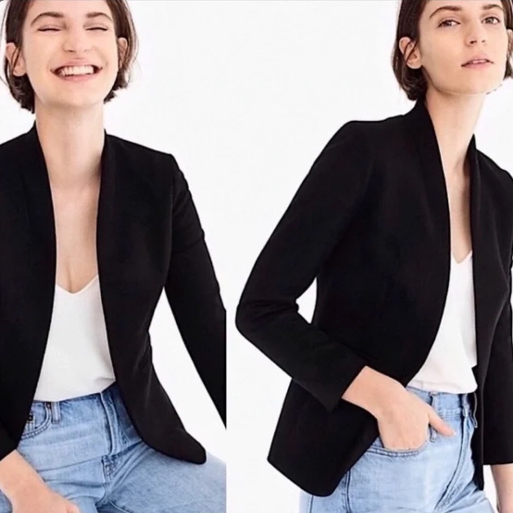 BNWT J.Crew Black Going Out Blazer in Stretch Twill Sz 16 Tall
